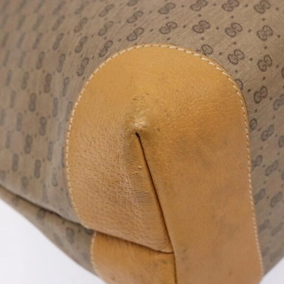 GUCCI Micro GG Supreme Tote Bag PVC Beige Gold Auth ki5973 - Picture 5 of 16